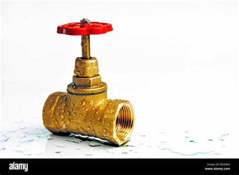 Shut Off Valve With The Red Wheel Stock Photo Alamy