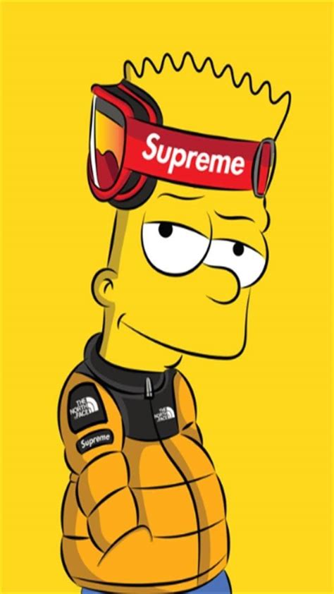 Download Bart Simpson Supreme Cartoon Phone Wallpaper