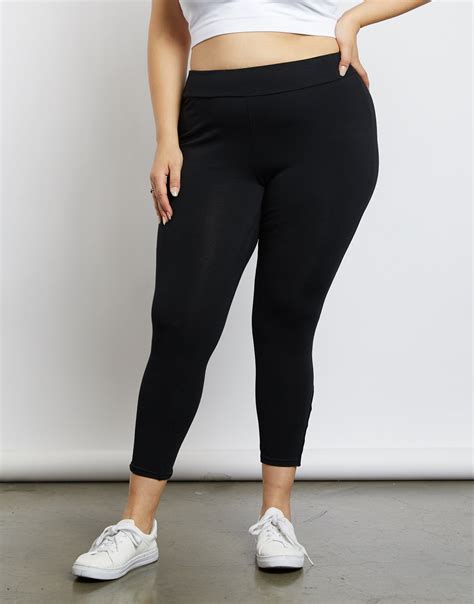 Plus Size Criss Cross Black Leggings Plus Size Leggings Capri 2020ave