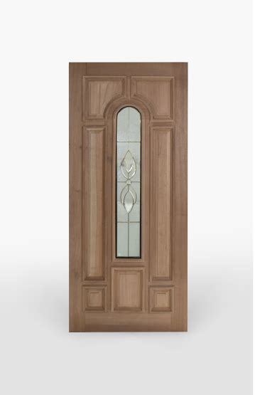 Puerta de Madera Sólida de Cedro con Vitral Modelo Majestic CAPECO