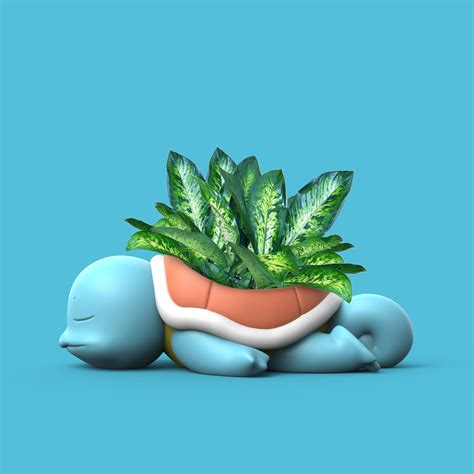 Archivo Stl Pokemon Plantador Squirtledesign Para Impresora D Para