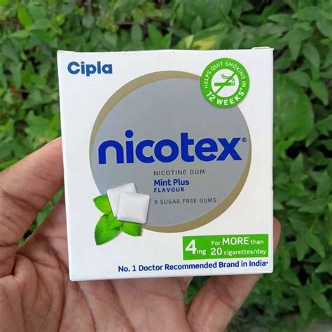 Cipla Nicotex Nicotine Gum Mint Plus Flavour Mg Chewing Bubble Gum