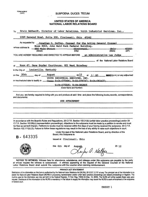 Nlrb Subpoena Form Fill Out Sign Online DocHub