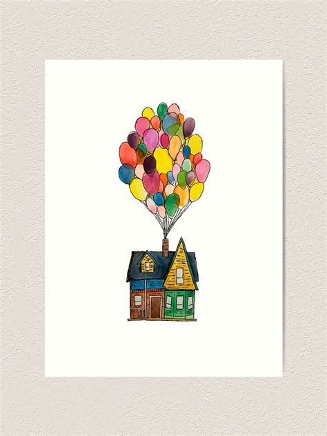 "Up House with Balloons" Art Print for Sale by stephydoodlebug | Redbubble