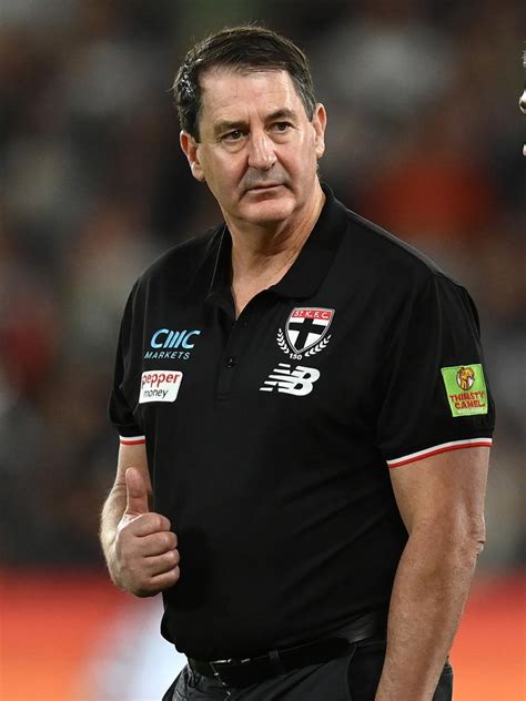 AFL 2023 Ross Lyon Hands Out CCs Packet After St Kilda Saints Win Over