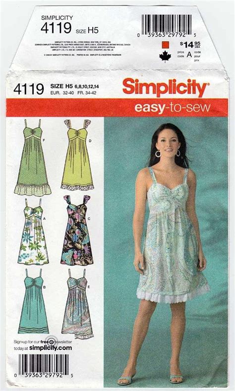 Women S Sleeveless Summer Dress Sundress Sewing Pattern Misses Size