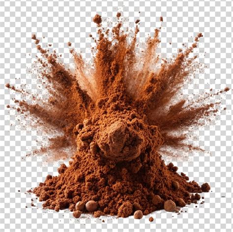 Premium Psd Splash Of Cocoa Powder On Transparent Background