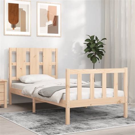 The Living Store Bedframe Met Hoofdbord Massief Hout X Cm