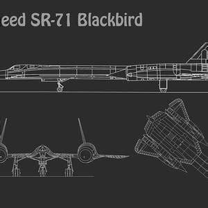 Sr Blackbird Airplane Blueprint Drawing Plans Schematics Pd