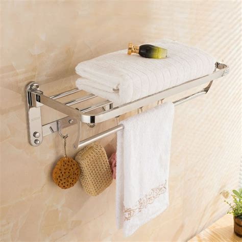 Stainless Steel Wall Mounted Foldable Towel Rack Cloth Hanger