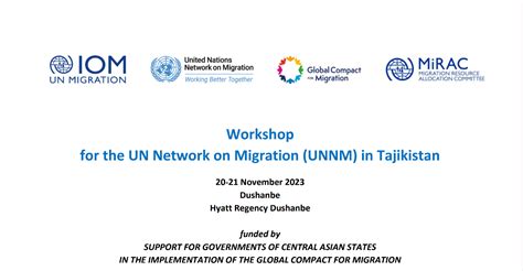 Workshop For The Un Networks On Migration Unnm Members Of Tajikistan On Global Compact On