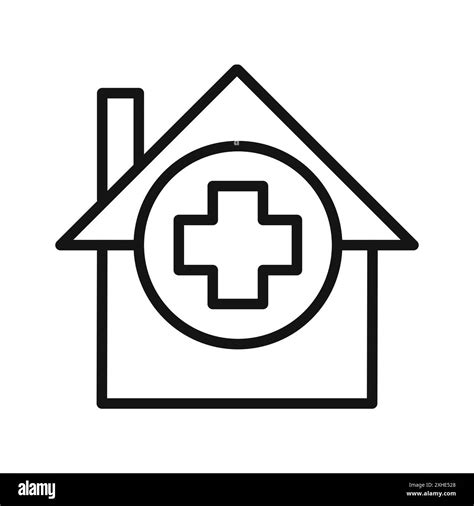 Hospital Icon Vector Symbol Or Sign Set Collection In Black And White