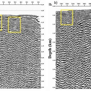 Comparison Between Time And Depth Migrated Sections A Time Migrated