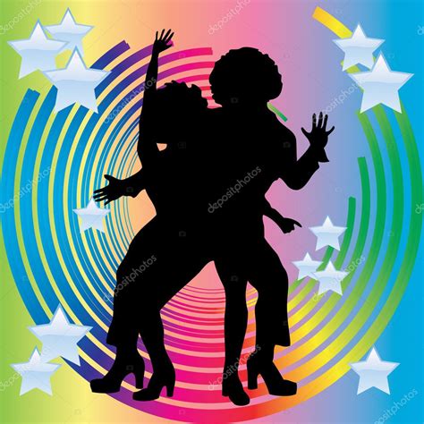 Silueta De Parejas Bailando Disco Vector Gr Fico Vectorial Vikhr