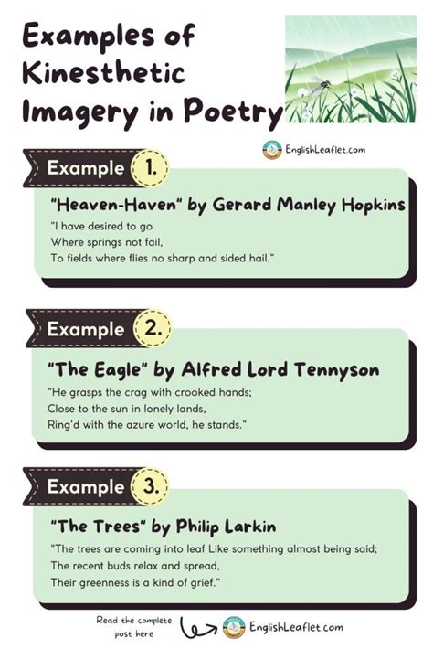 Examples of Kinesthetic Imagery in Poetry - EnglishLeaflet