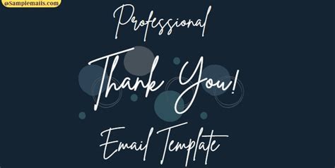 Professional Thank You Email Template Example Format