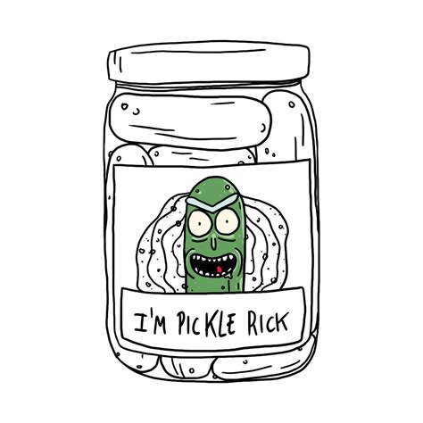 Pickle Rick Coloring Pages Free Printable Templates
