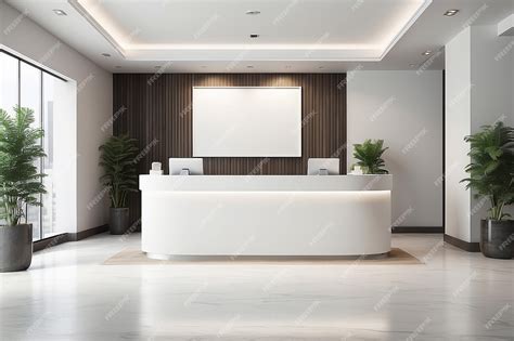 Premium Ai Image Indoor Registration Desk Table In Hotel Or Reception