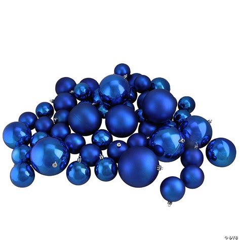 Northlight 50ct Lavish Blue Shatterproof 2 Finish Christmas Ball Ornaments 4 100mm