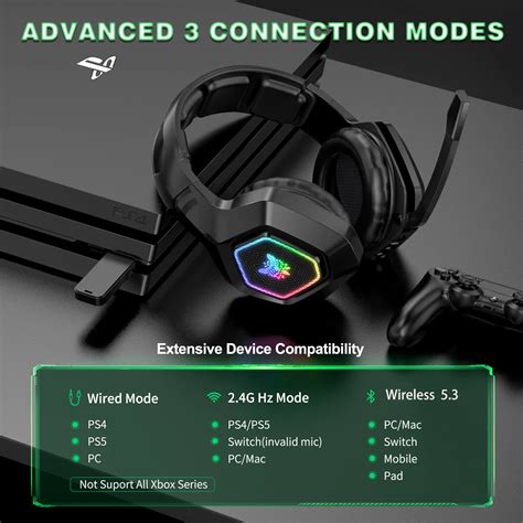 ONIKUMA Tri Mode Auriculares Con Cable Auriculares Deslumbrar Color RGB