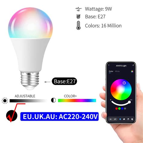 Bec LED Inteligent 9W WiFi Compatibil Cu Google Assistant Si Alexa