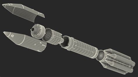 Heavy Lift Launch Rocket Main Parts 3d Model 169 3ds Blend C4d