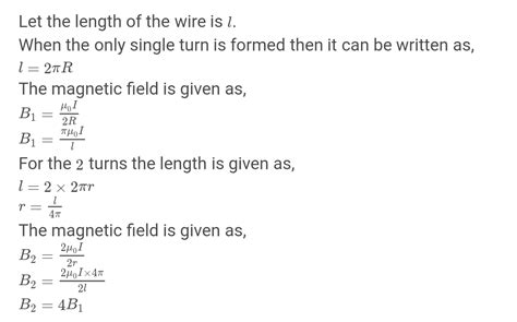 A Current Carrying Wire Of Length L Is Bent To Form A Circular Coil