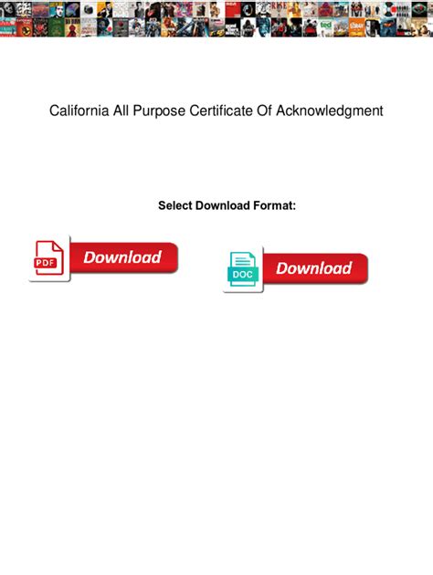 Fillable Online California All Purpose Certificate Of Acknowledgment