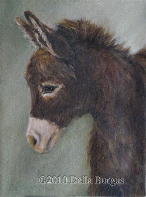 The Creative Spirit Little Burro Donkey Oil Painting By Della Burgus