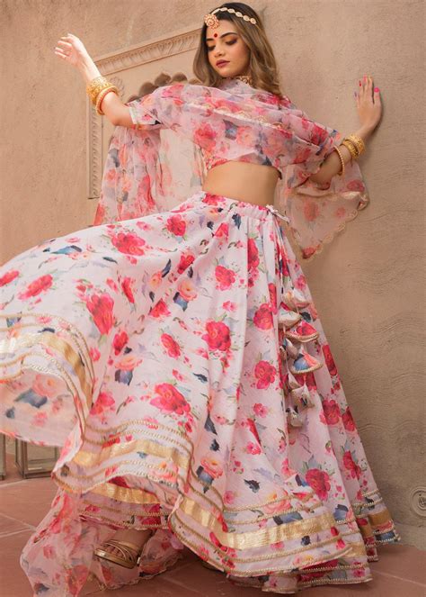 Pink Printed Lehenga Atelier Yuwa Ciao Jp