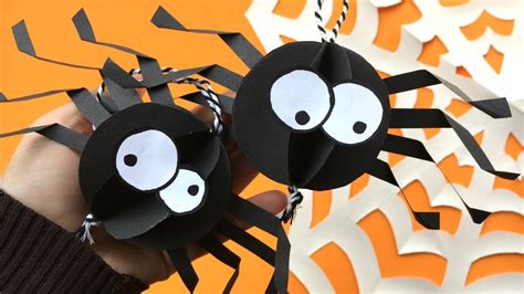 Easy Paper Spider DIY Decor - Halloween Room Decor DIY - collab with ...