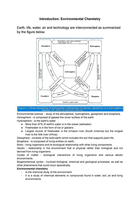 Introduction To Environmental Chemistry Introduction Environmental Chemistry Earth Life