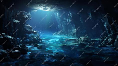 Premium AI Image | The underwater cave by person