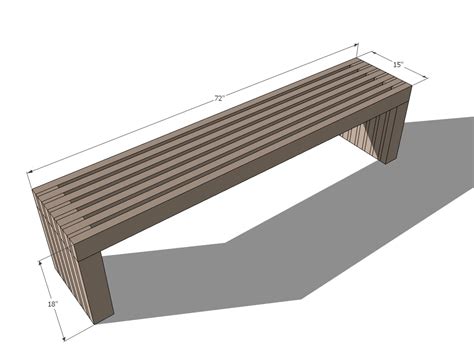 Modern Slat Top Outdoor Wood Bench Ana White