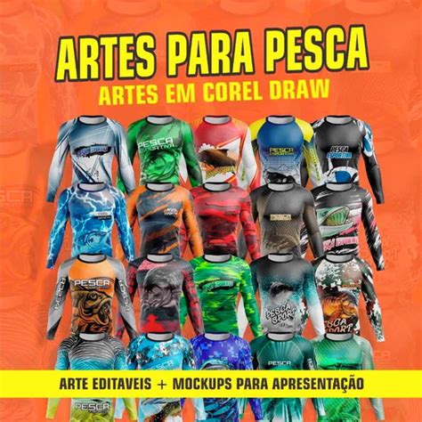 Pack Artes Camisetas Pesca Esportiva Pescaria Estampas Elo