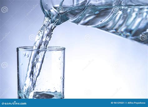 Pouring Water From Pitcher Into A Glass Stock Image Image Of