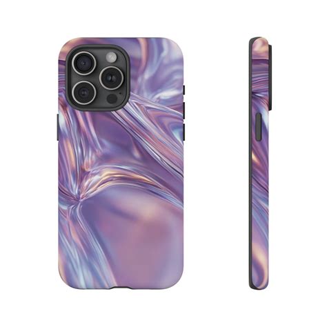 Y2K Aesthetic Holographic Phone Case - Iridescent Metallic Design