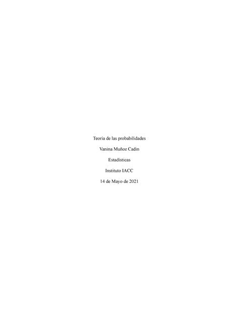 Estadistica Control Teor A De Las Probabilidades Vanina Mu Oz Cadin