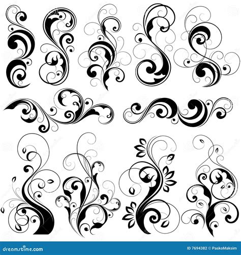 Scroll work isolated stock vector. Image of embellishment - 7694382