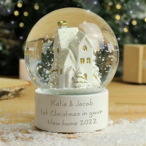 Personalised Message Village Glitter Snow Globe The Gift Experience