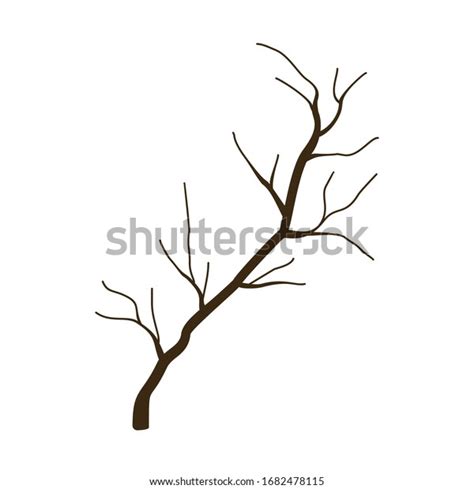 Vector Illustration Black Tree Naked Silhouette Stock Vector Royalty Free