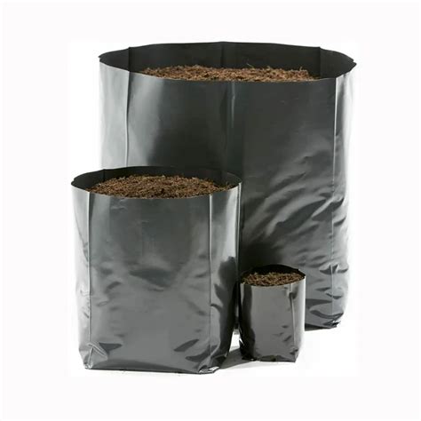 Black Planting Bags Plastic Nursery Bags Plant Sapling Grow Bags With