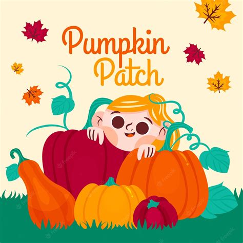 Free Vector | Hand drawn pumpkin patch illustration