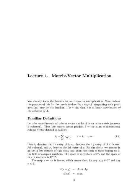 Lec 1 Pdf Matrix Mathematics Linear Map