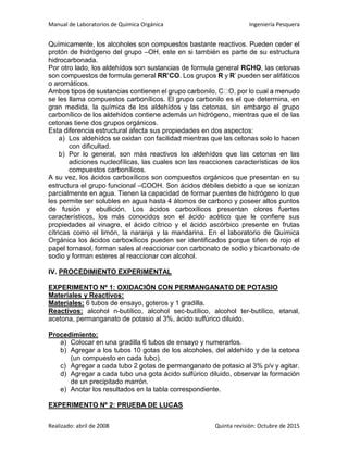 Manual de prácticas de laboratorio de química orgánica PDF