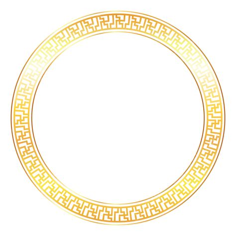 Golden Chinese Pattern Circle Frame Border Chinese Drawing Circle