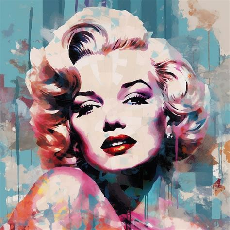 Premium AI Image Angelous Marilyn Monroe Geometric Portrait Pop Art