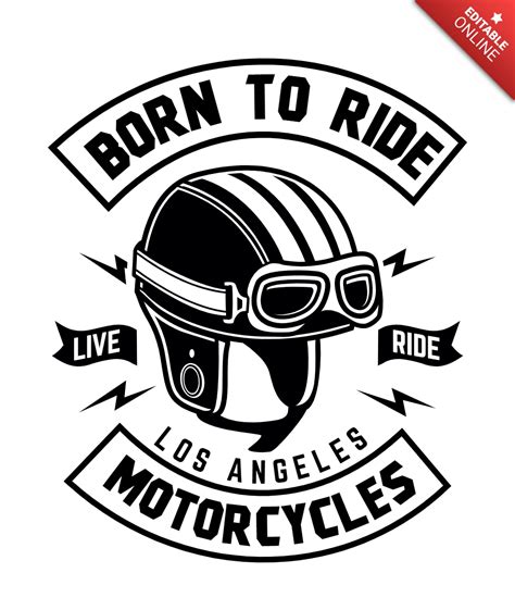 Born To Ride Motorcycles T Shirt Design Template Free Design Template