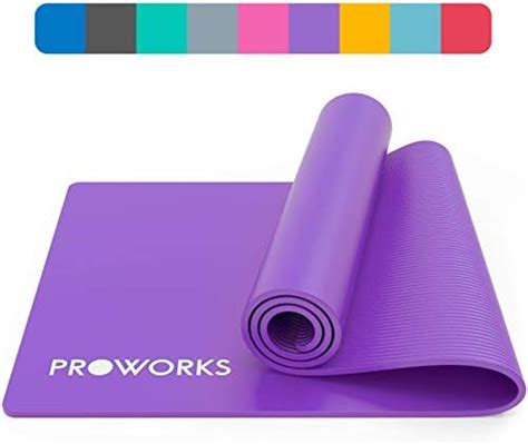 Proworks Yoga Mat Eco Friendly Nbr Non Slip Exercise Mat With Carry