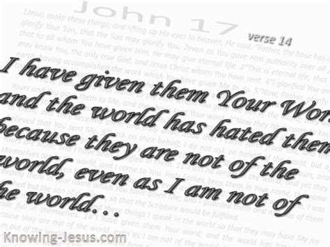 John 1714 They Are Not Of This World White